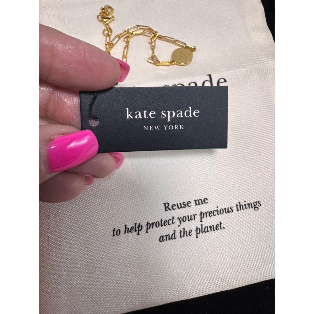 Kate Spade New York Initial S Gold Chain Link Bracelet KF616 New with Tags - Picture 3 of 5